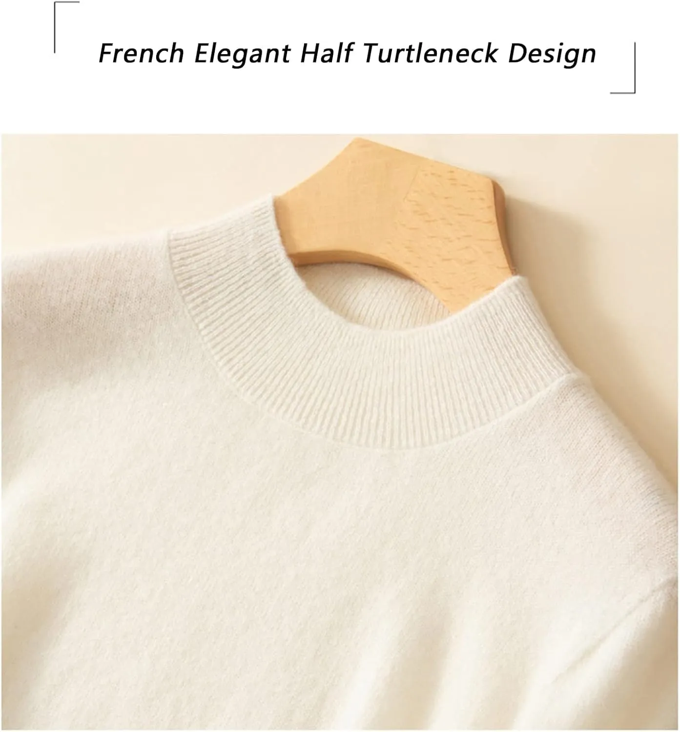 Cashmere Sweaters for Women Turtleneck, Long Sleeve Crew Neck Cotton Cashmere, Pullover Knit Jumpers