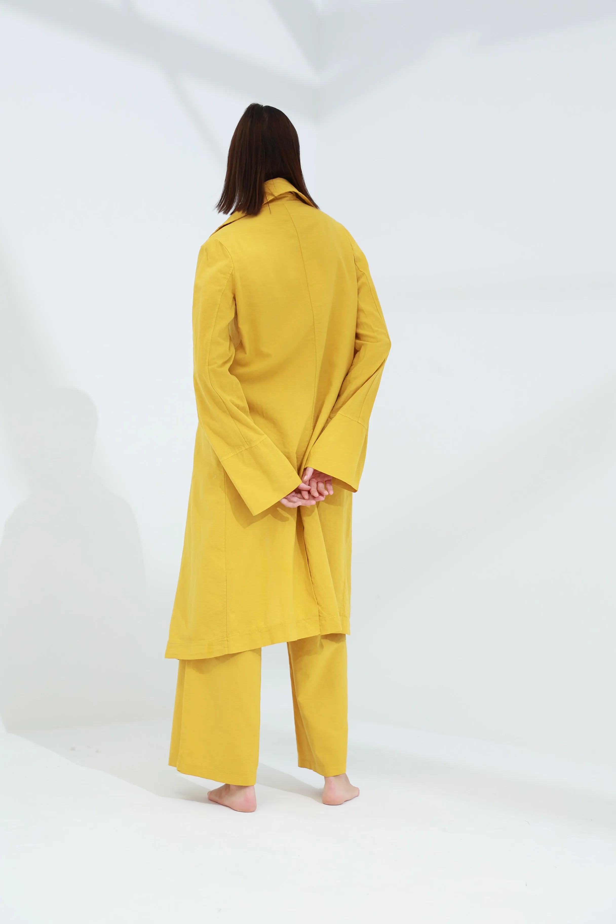Colpo Long Linen Cardigan Zafferano
