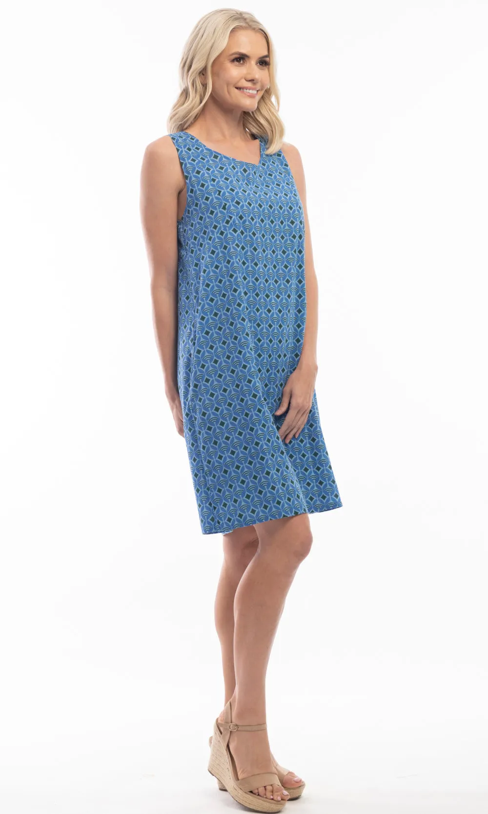 Cotton Dress Shift Sleeveless Reversible Kintsugi