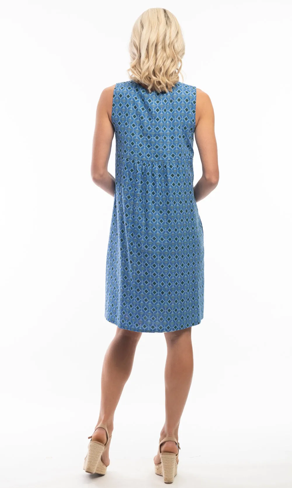 Cotton Dress Shift Sleeveless Reversible Kintsugi