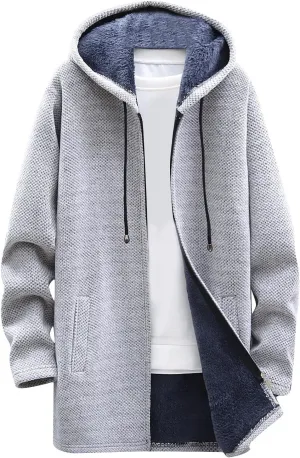 Dudubaby Ugly Sweater Menautumn and Winter Fashion Loose Cardigan Warm Lapel Hooded Jacket Sweater Plus Size Sweaters