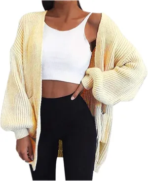 Hooded Thick Sweater Jacket Cardigan Coat Knit Women's Big Sweater Chunky Knit Cardigans for Women