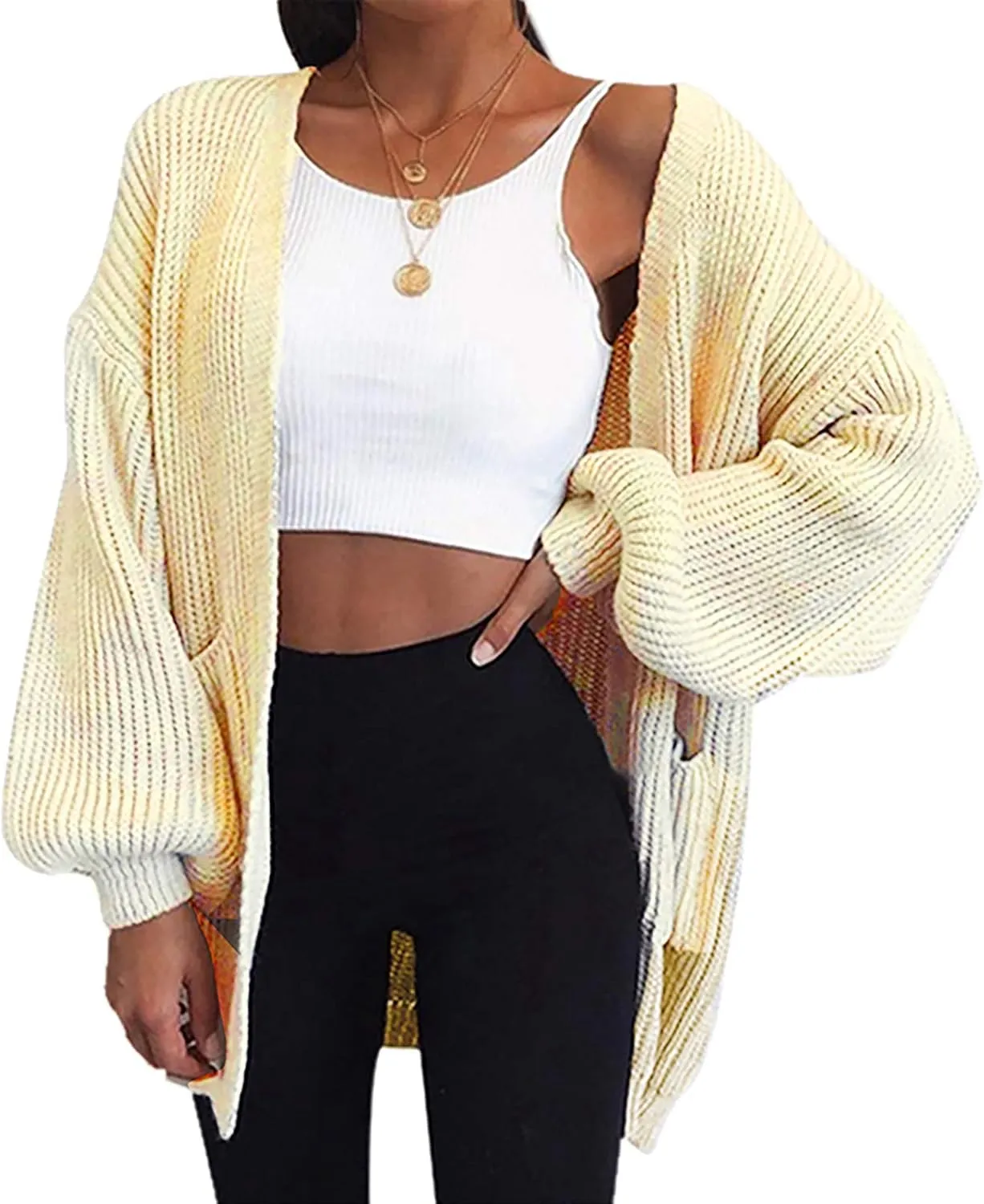 Hooded Thick Sweater Jacket Cardigan Coat Knit Women's Big Sweater Chunky Knit Cardigans for Women