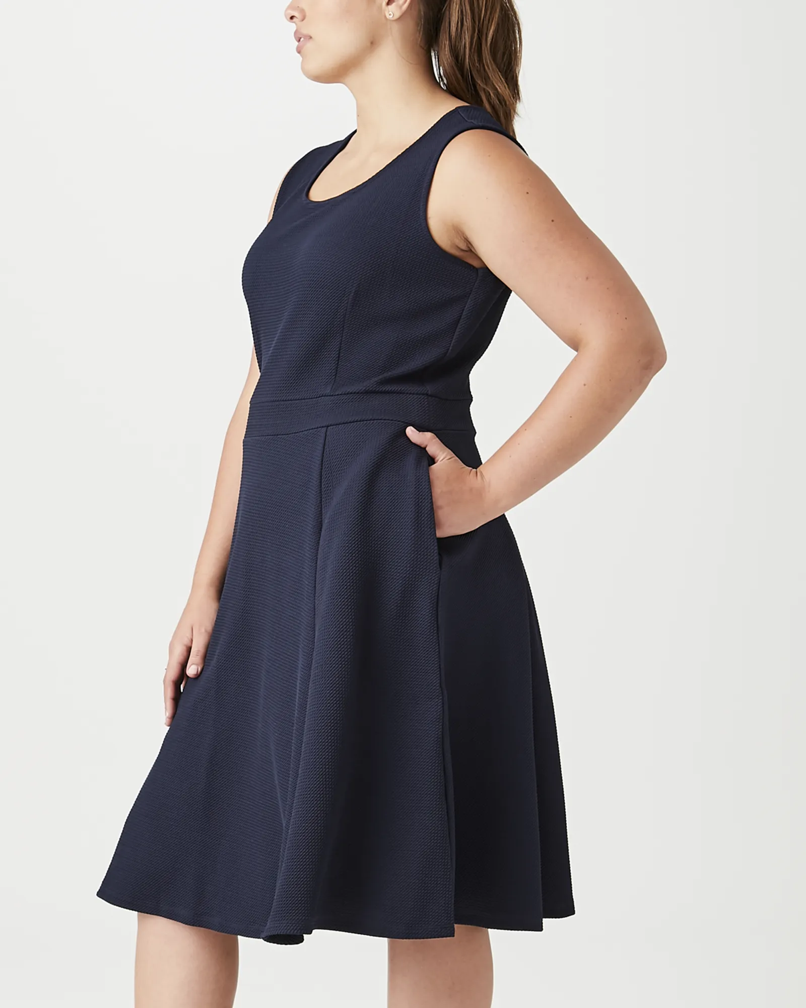 Ortiga Fit and Flare Dress | Navy