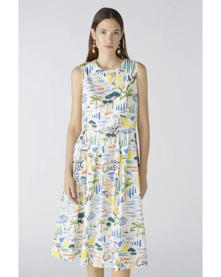Oui Fit and Flare Motif Pring Dress