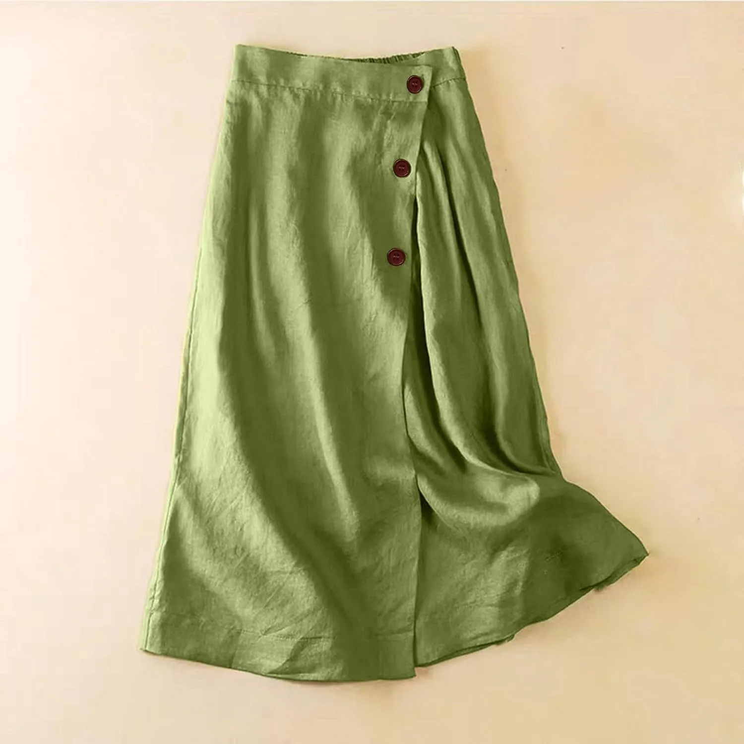 Skirts for Women Flowy Business Elastic Waist Country Smocked Going Out Solid Travel Pleated Long Skirts for Women Trendy