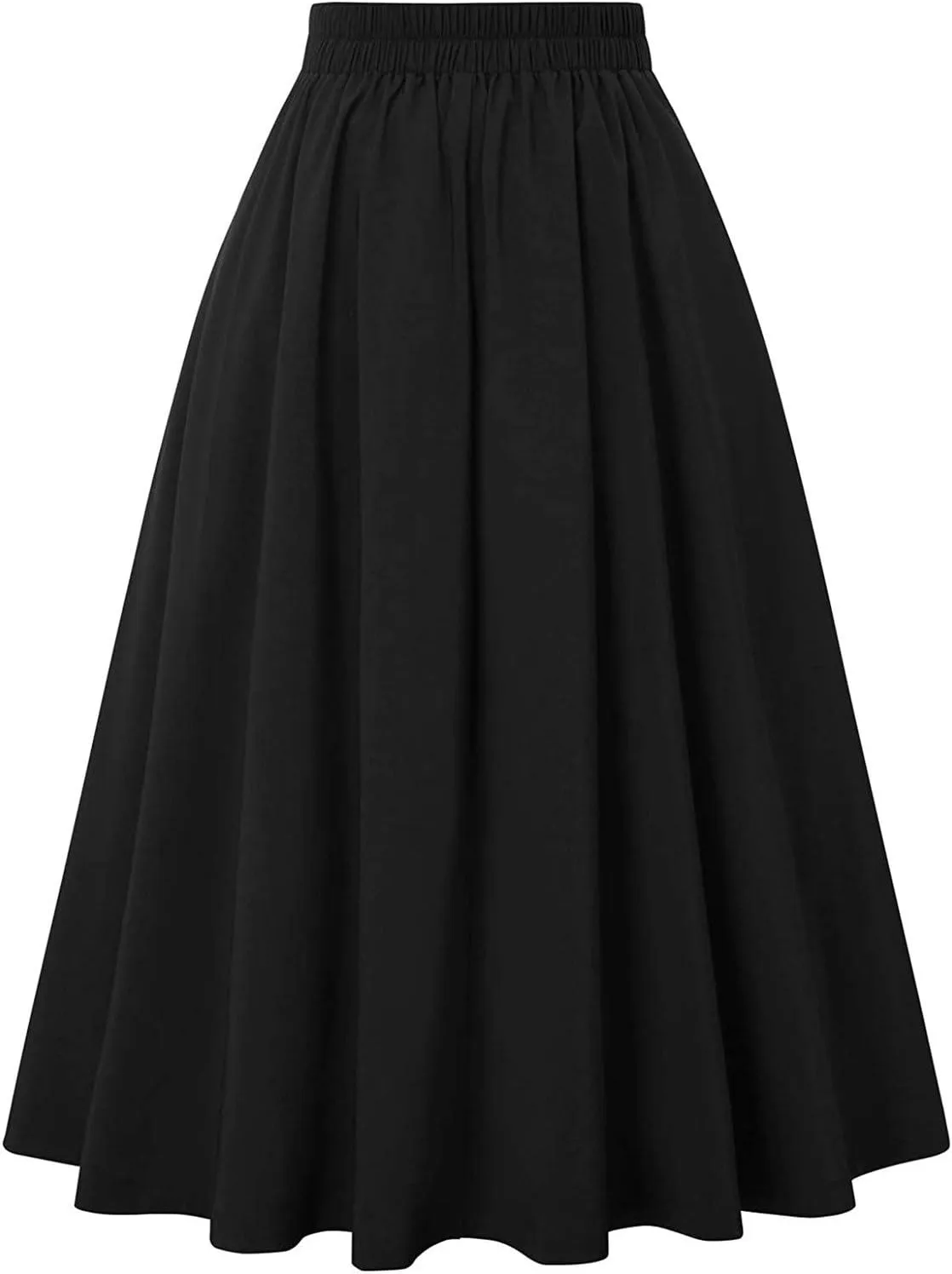 Skirts for Women Trendy Casual Summer Pleated High Elastic Waist Solid Tummy Control Lounge Long Skirts for Women