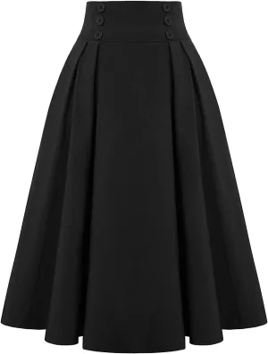 Skirts for Women Trendy Casual Summer Pleated High Elastic Waist Solid Tummy Control Lounge Long Skirts for Women