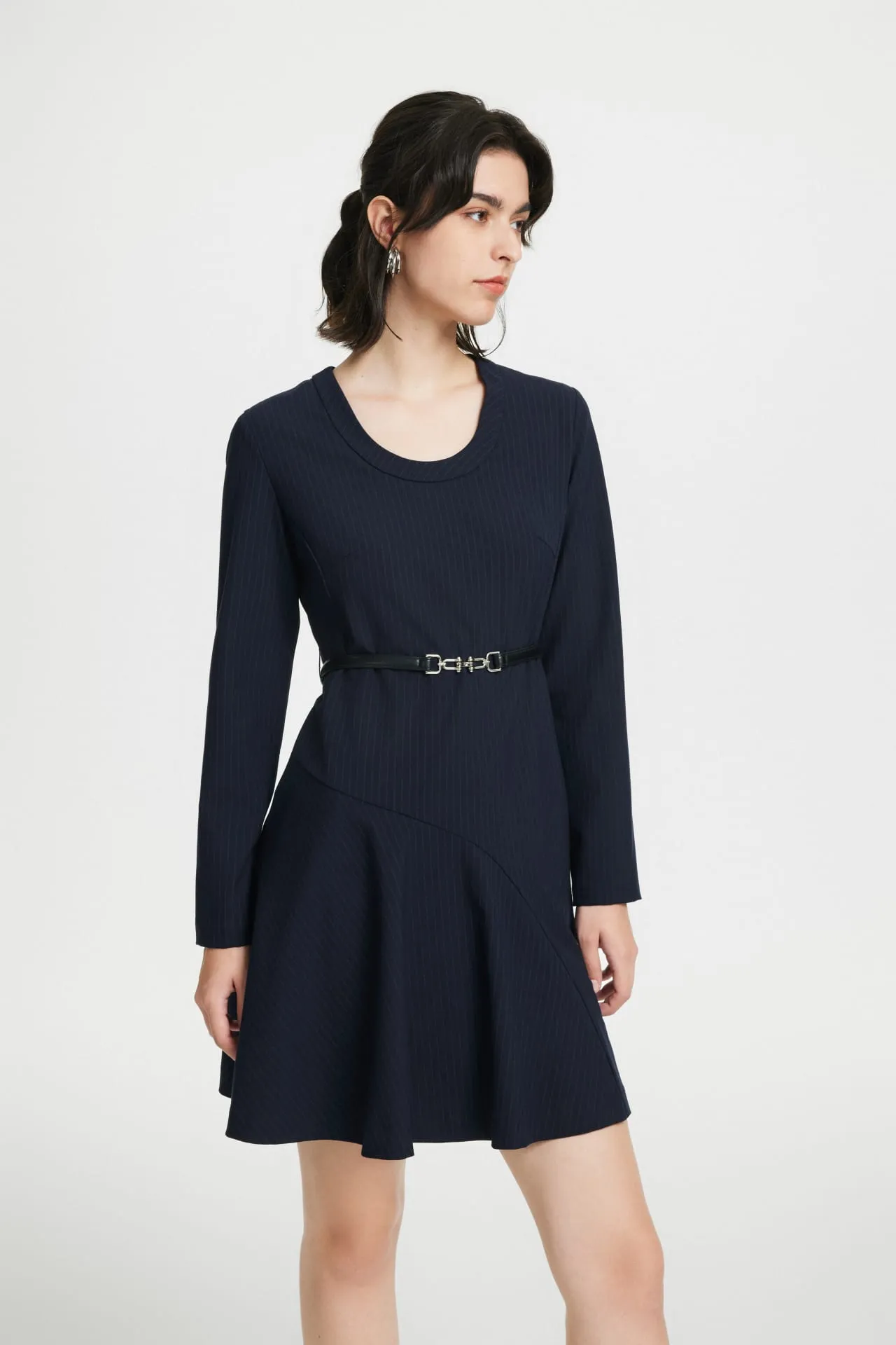 Stripe Fit & Flare Dress