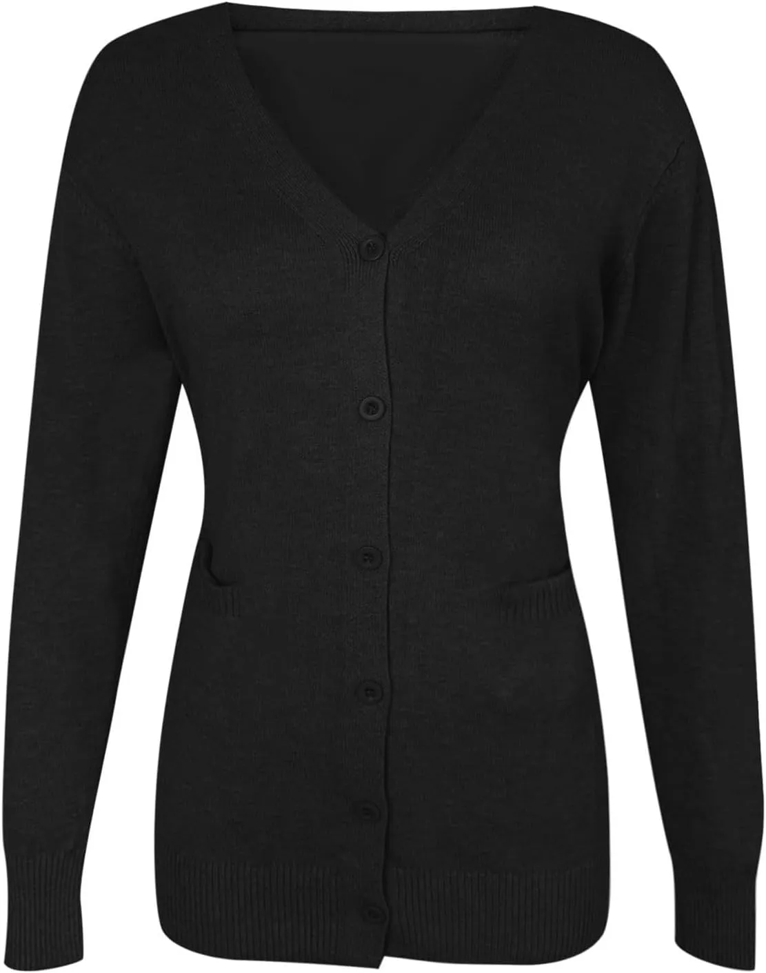 Womens Cardigan Trendy Lightweight Long Sleeve Open Front Button Up Solid Cardigans Sweater for Women with Pockets
