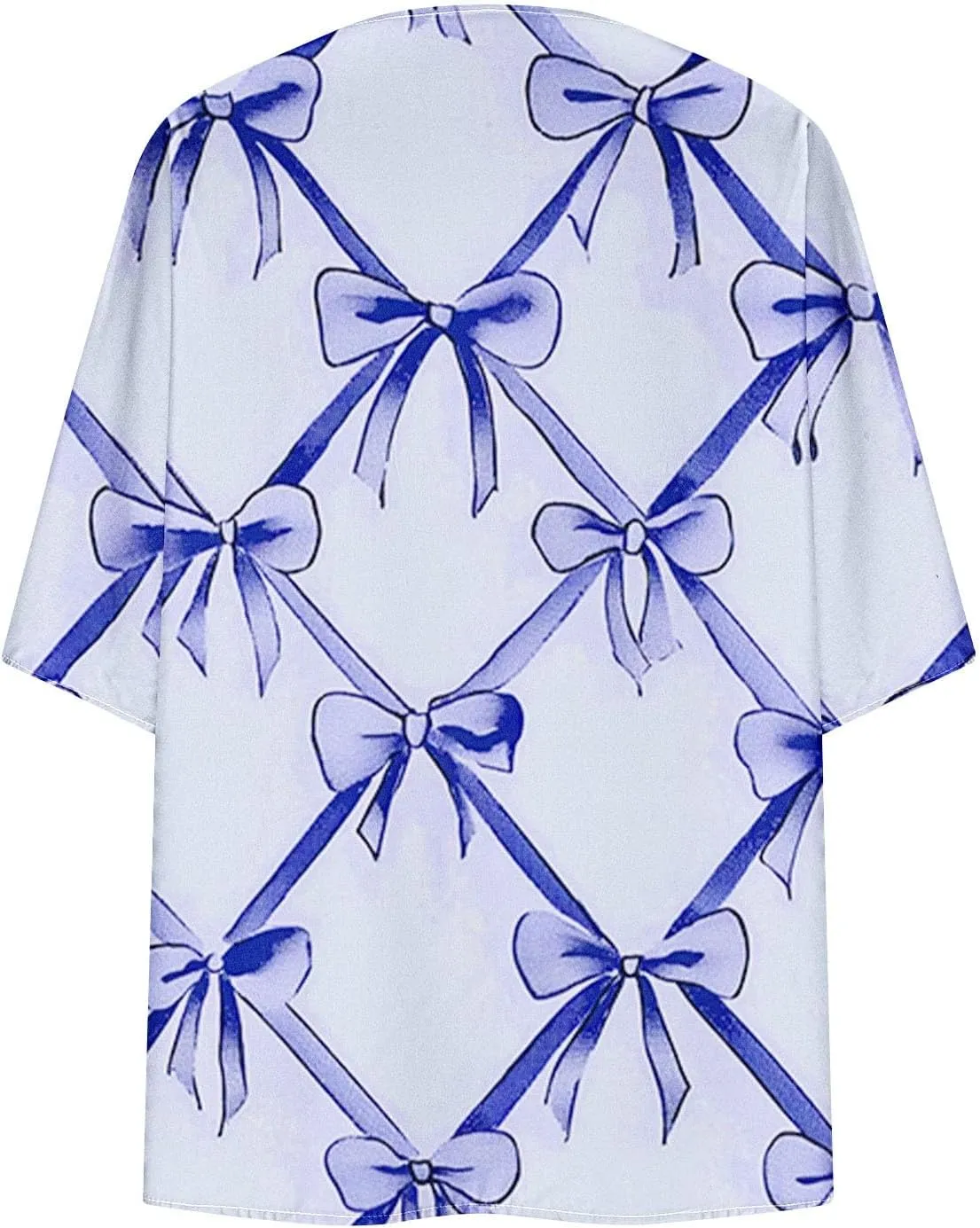 Womens Flowy 3/4 Sleeve Chiffon Kimono Cardigan UV Sun Protection Shirts Summer Work Swimsuit Front Open Cover Ups