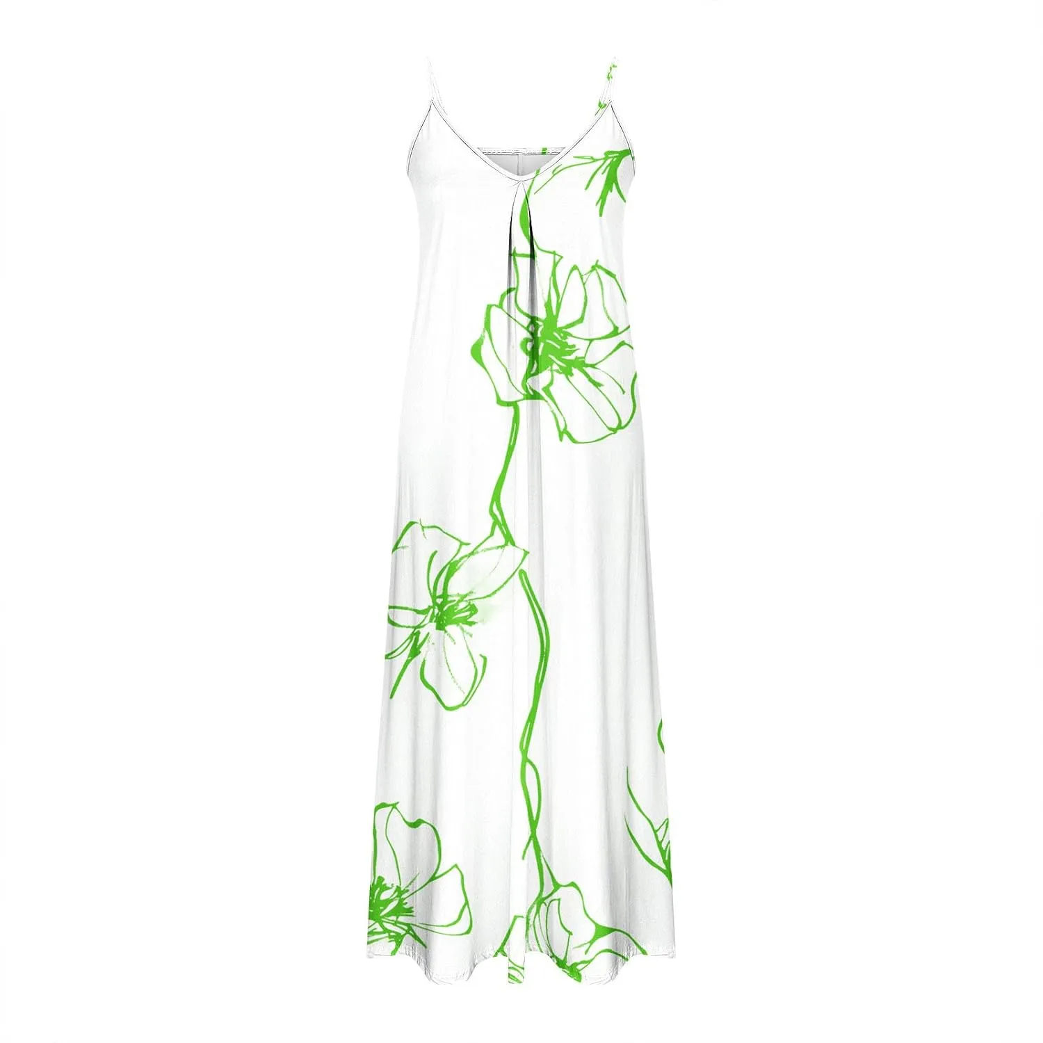 Women's Maxi Dresses 2025 Sexy Spaghetti Straps Beach Vacation Long Dress Floral Flowy Summer Dresses