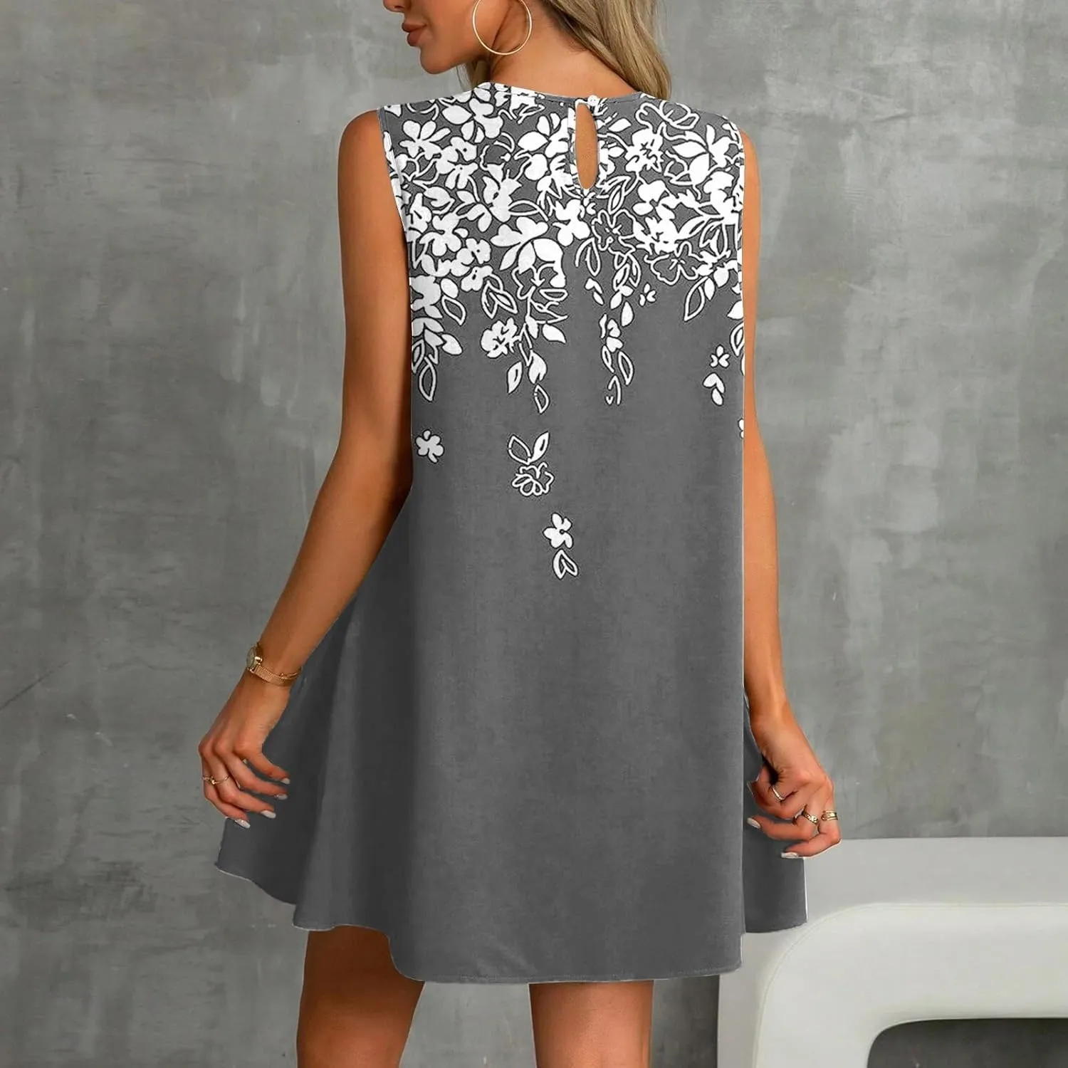 Women's Ruffle Hem Sleeveless Tank Dress Womens Sundress Summer Dresses for Women 2025 Spring Beach Boho Mini Dress
