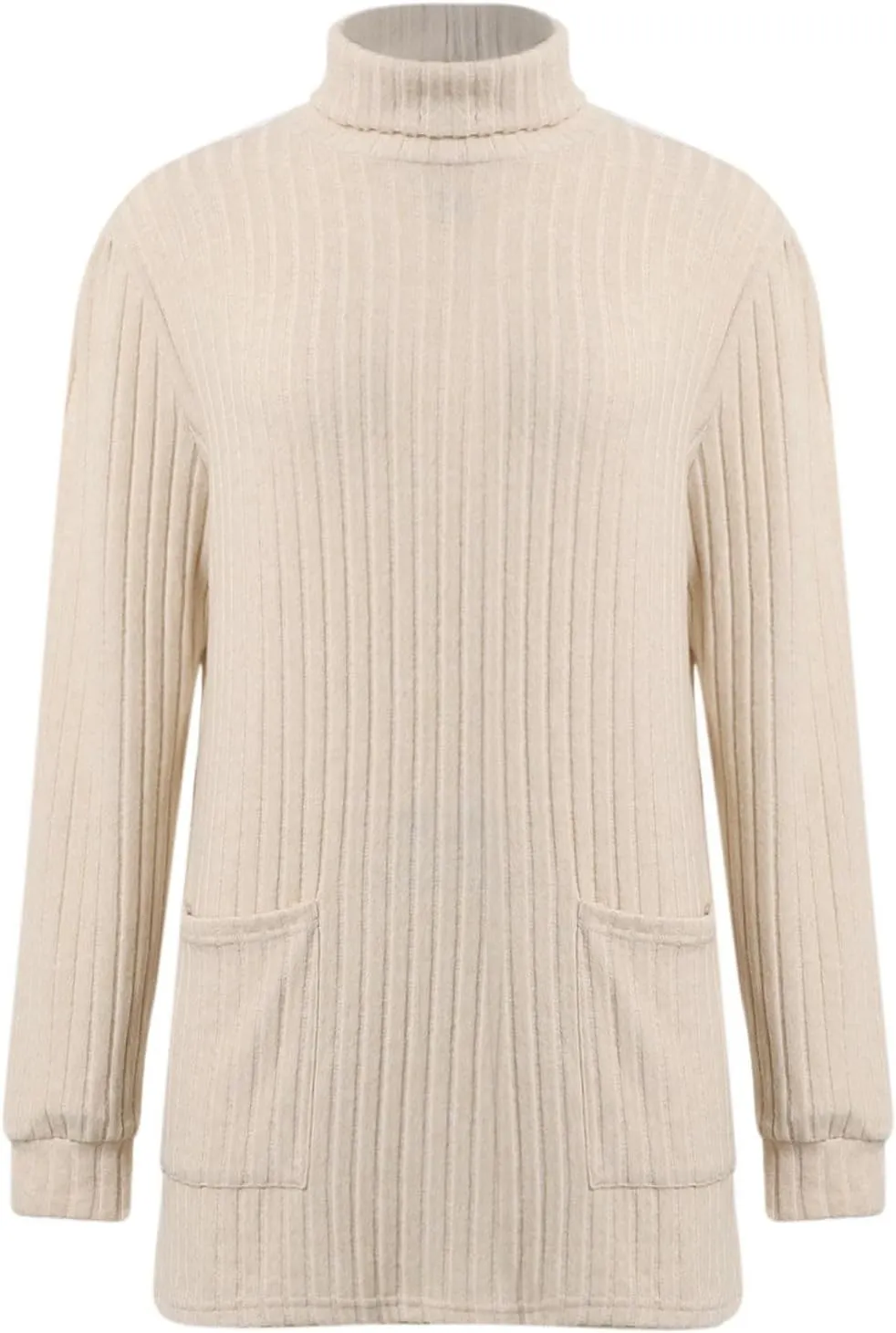 Womens Tunic Tops Turtleneck Long Sleeve Shirts Oversized Fall Sweaters Side Split High Low Hemline